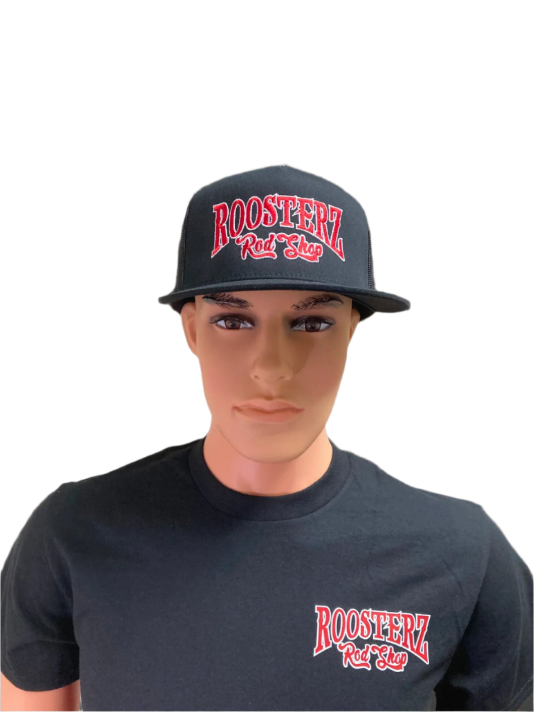 Hats - Black with black back - snap back flatbill