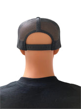 Load image into Gallery viewer, Hats - White Van script - black snapback flatbill
