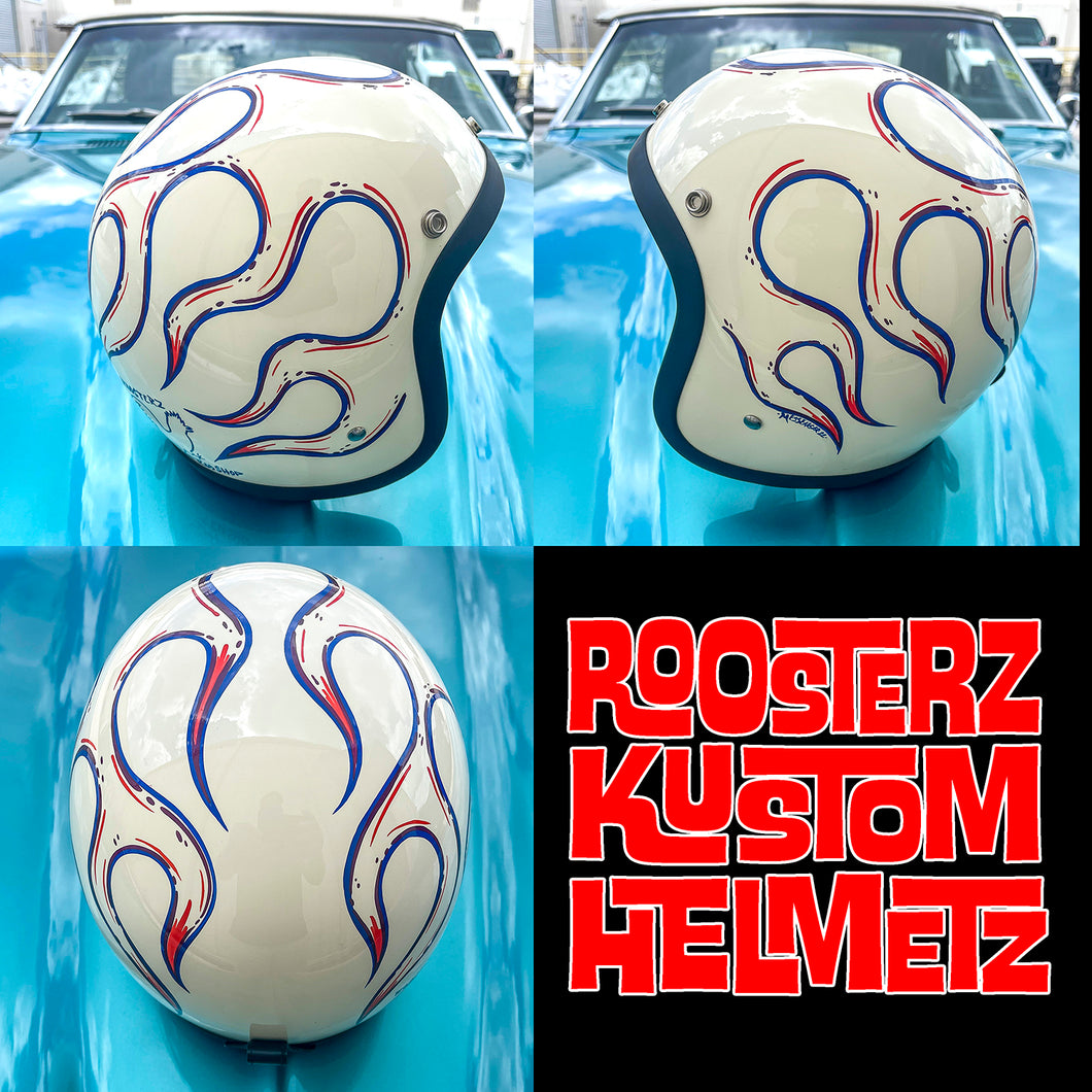 Helmet - The Flamin' Eggshell Custom Helmet